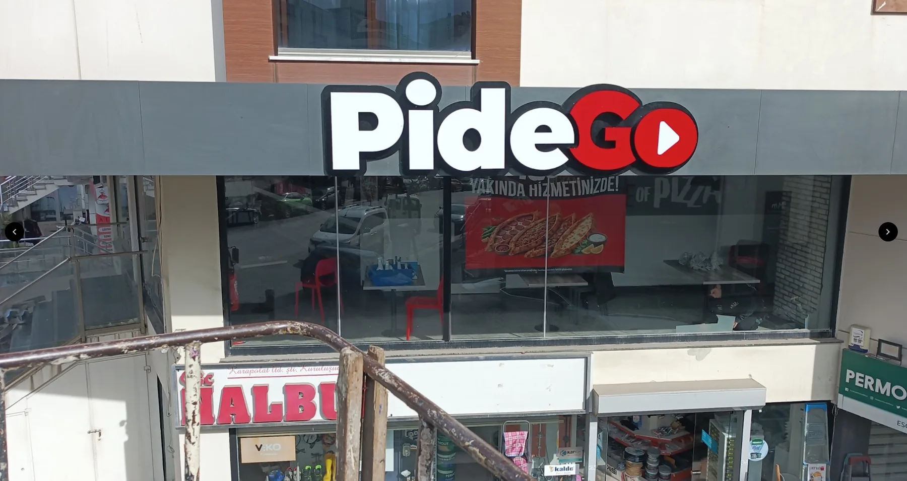 PideGo cephe uygulaması gündüz görünümü